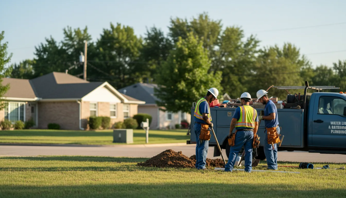 Residential water line and bathroom plumbing service in Amherst, WI